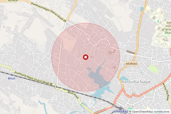 Map showing approximate area covered by Pincode 828130 — Bpolytechnic So, Dhanbad