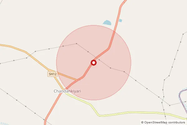 Map showing approximate area covered by Pincode 828134 — Amdiha Bo, Bokaro