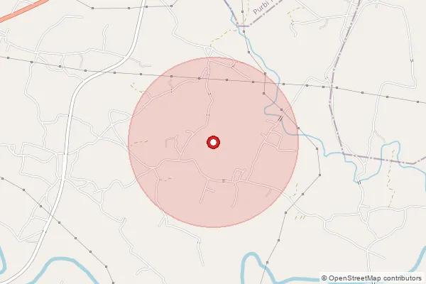 Map showing approximate area covered by Pincode 828142 — Ludharia Bo, Dhanbad