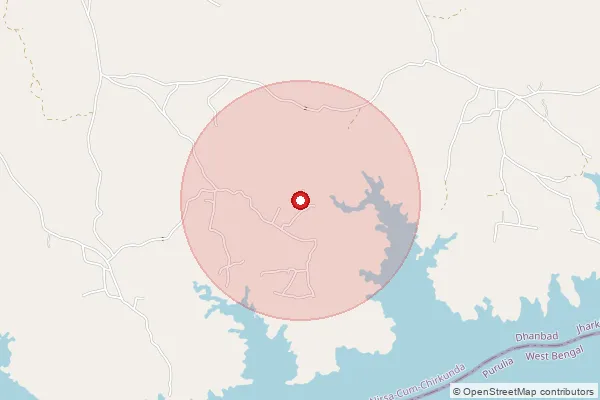 Map showing approximate area covered by Pincode 828204 — Benagoria Bo, Dhanbad