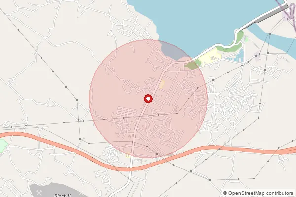 Map showing approximate area covered by Pincode 828207 — Maithon Dam So, Dhanbad