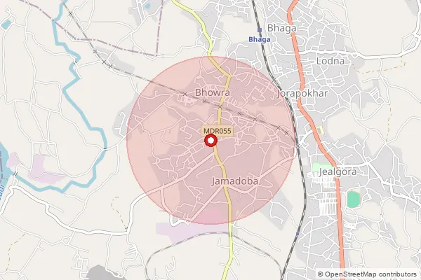 Map showing approximate area covered by Pincode 828302 — Bhowra So, Dhanbad