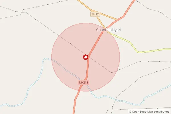 Map showing approximate area covered by Pincode 828303 — Mahal Bo, Bokaro