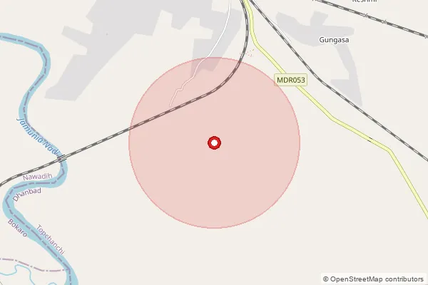 Map showing approximate area covered by Pincode 828401 — Gomoh So, Dhanbad