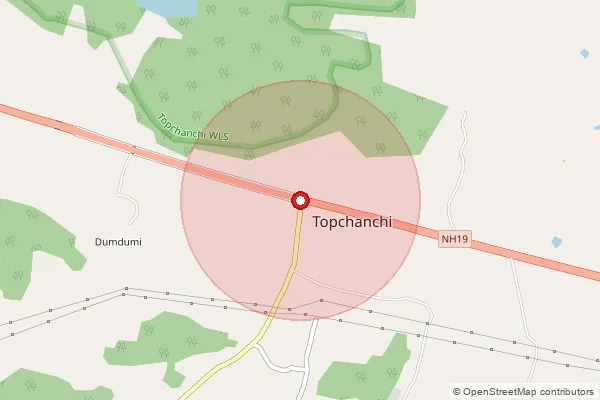 Map showing approximate area covered by Pincode 828402 — Topchanchi So, Dhanbad