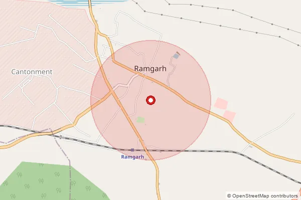 Map showing approximate area covered by Pincode 829106 — Deoria Bargaon Bo, Ramgarh