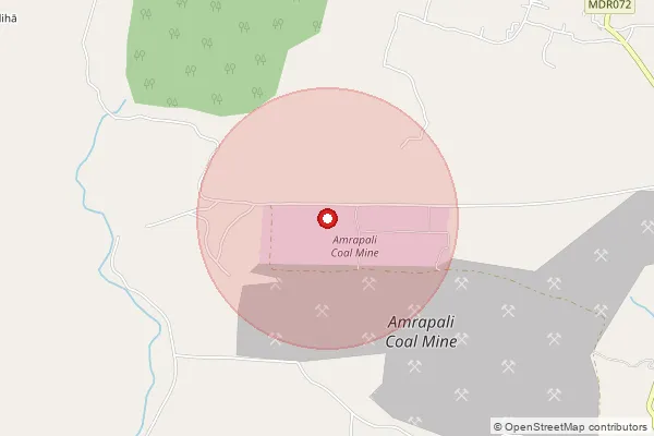Map showing approximate area covered by Pincode 829109 — Dari Bo, Ramgarh