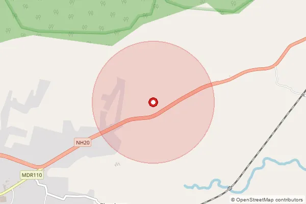 Map showing approximate area covered by Pincode 829114 — Chalkari Bo, Bokaro