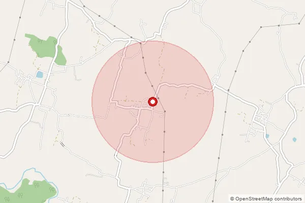 Map showing approximate area covered by Pincode 829117 — Ratwe B.O, Bokaro