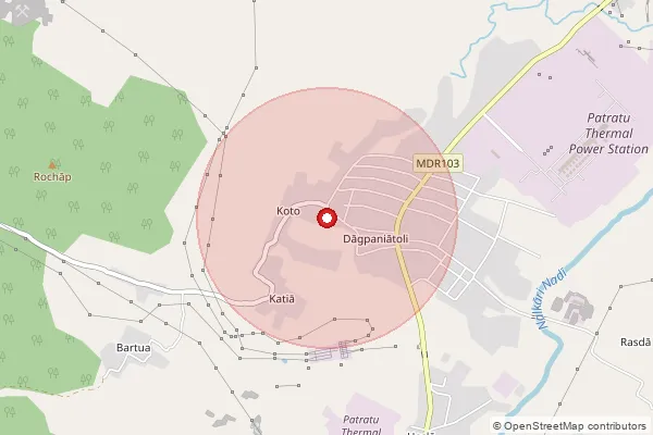 Map showing approximate area covered by Pincode 829119 — Shah Colony Bo, Ramgarh