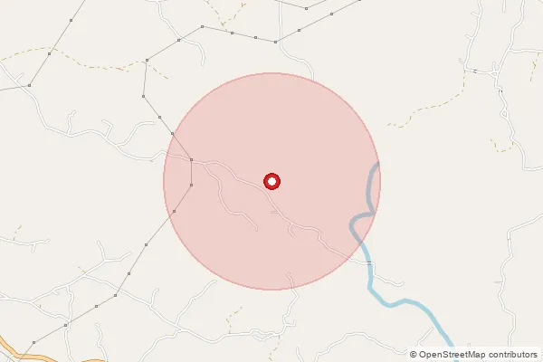 Map showing approximate area covered by Pincode 829121 — Chargi Bo, Bokaro