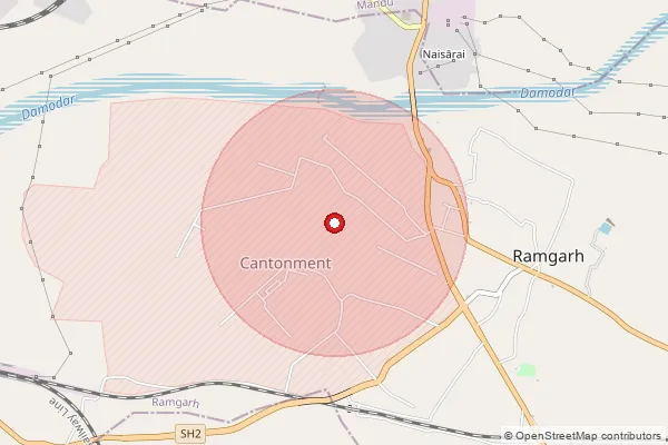 Map showing approximate area covered by Pincode 829131 — Src So, Ramgarh