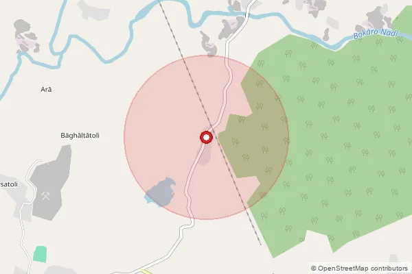 Map showing approximate area covered by Pincode 829134 — Sarubera So, Ramgarh