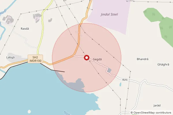 Map showing approximate area covered by Pincode 829143 — Bicha Bo, Ramgarh