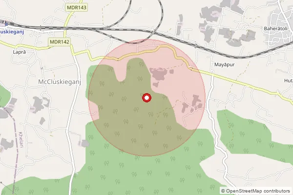 Map showing approximate area covered by Pincode 829205 — Chama Bo, Ranchi