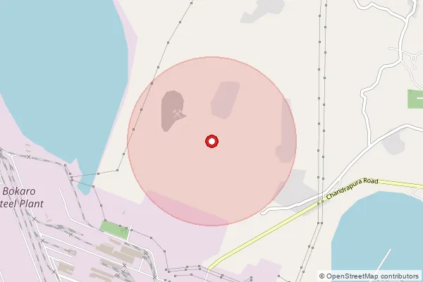 Map showing approximate area covered by Pincode 829301 — Baroo Bo, Bokaro