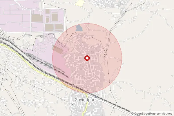 Map showing approximate area covered by Pincode 831015 — Gobindpur Housing Colony So, East Singhbum