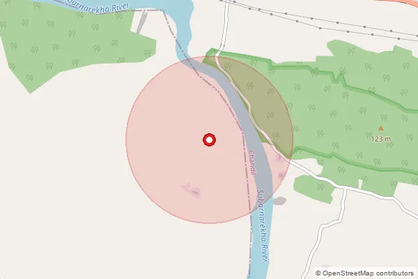 Map showing approximate area covered by Pincode 832108 — Gamharia So, Saraikela Kharsawan