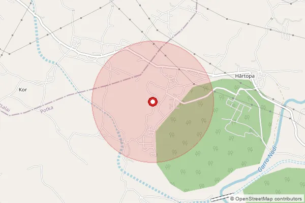 Map showing approximate area covered by Pincode 832111 — Narwa Mines  So, East Singhbum