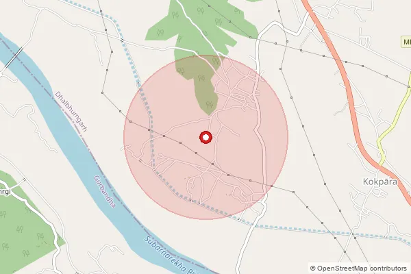 Map showing approximate area covered by Pincode 832302 — Bhalki Bo, East Singhbum