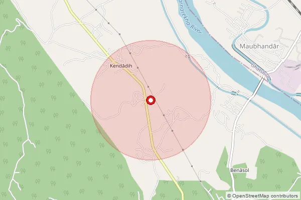Map showing approximate area covered by Pincode 832303 — Asna Bo, East Singhbum