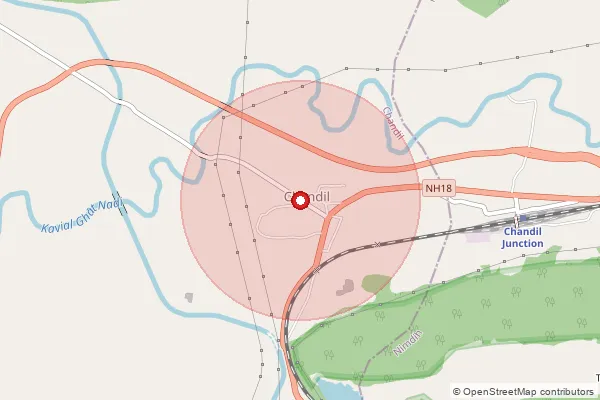 Map showing approximate area covered by Pincode 832401 — Otadiri Bo, Saraikela Kharsawan