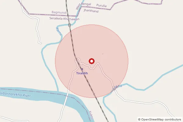 Map showing approximate area covered by Pincode 832403 — Choura Bo, Saraikela Kharsawan