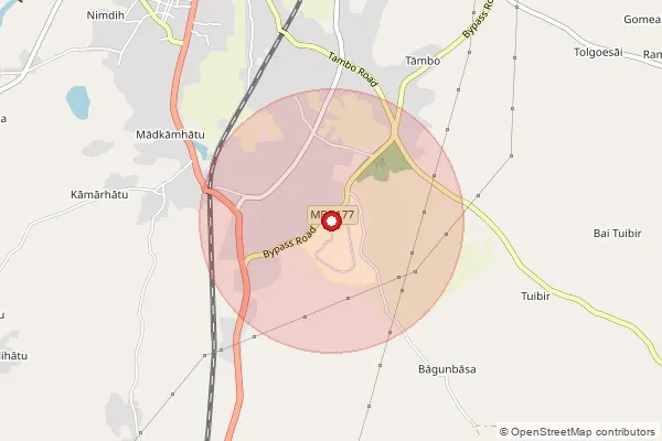 Map showing approximate area covered by Pincode 833202 — Asura Bo, West Singhbhum