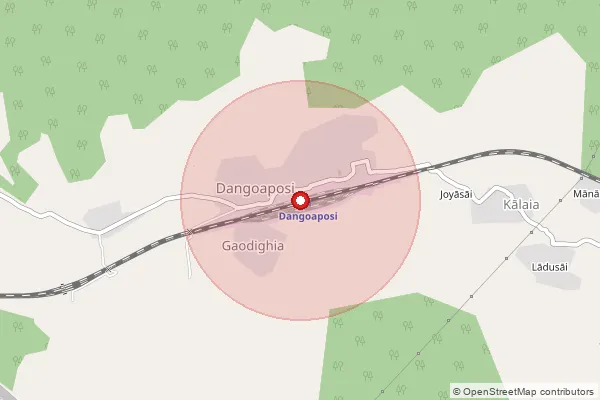 Map showing approximate area covered by Pincode 833212 — Danguaposi So, West Singhbhum