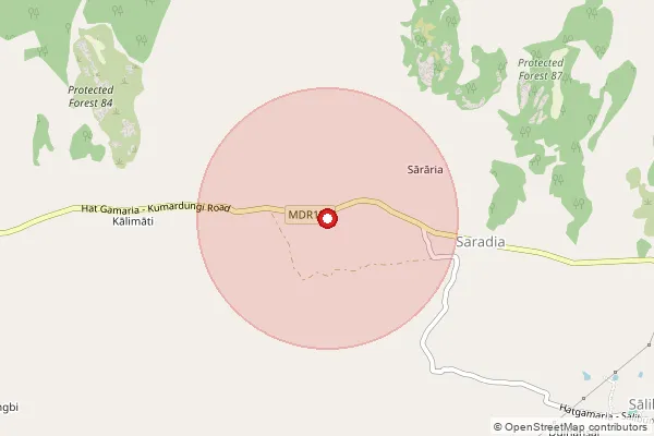 Map showing approximate area covered by Pincode 833214 — Barajamni Bo, West Singhbhum