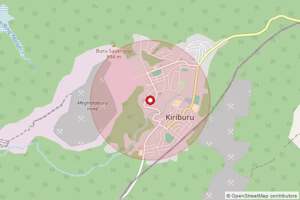 Map showing approximate area covered by Pincode 833223 — Meghahatuburu So, West Singhbhum