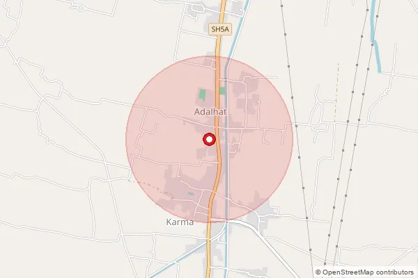 Map showing approximate area covered by Pincode 834008 — Ranchi University So, Ranchi