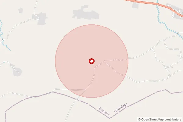 Map showing approximate area covered by Pincode 835203 — Asro Bo, Ranchi