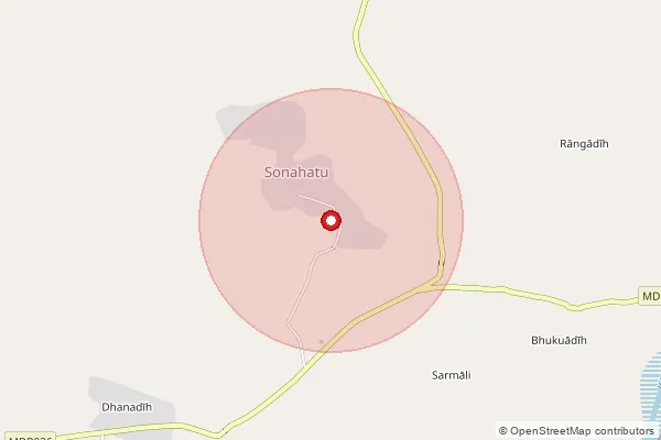 Map showing approximate area covered by Pincode 835204 — Edramhatu Bo, Ranchi