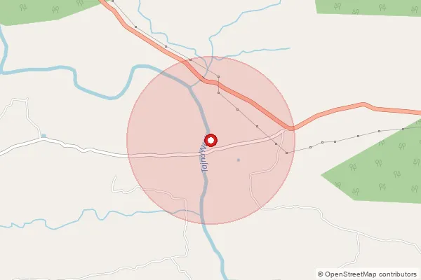 Map showing approximate area covered by Pincode 835210 — Belwadag Bo, Khunti