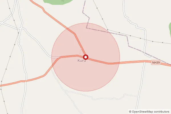 Map showing approximate area covered by Pincode 835213 — Chiri Bo, Lohardaga