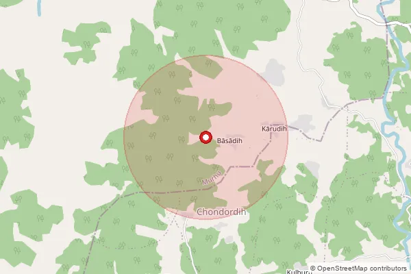 Map showing approximate area covered by Pincode 835216 — Bandgaon Bo, West Singhbhum