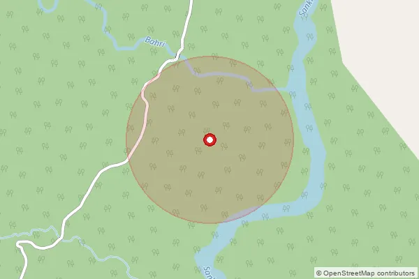 Map showing approximate area covered by Pincode 835232 — Sursang Bo, Gumla