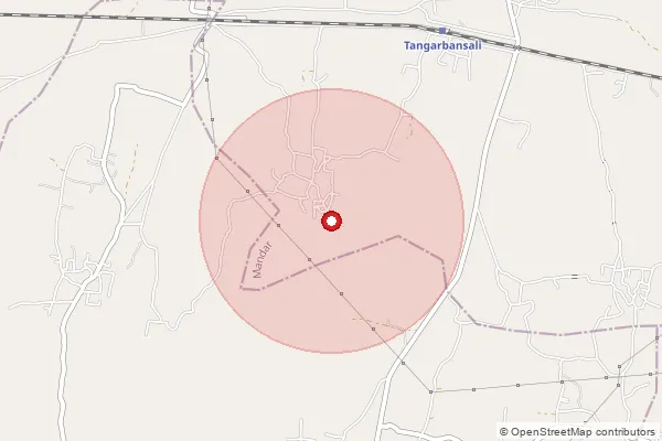 Map showing approximate area covered by Pincode 835301 — Balsota Bo, Lohardaga