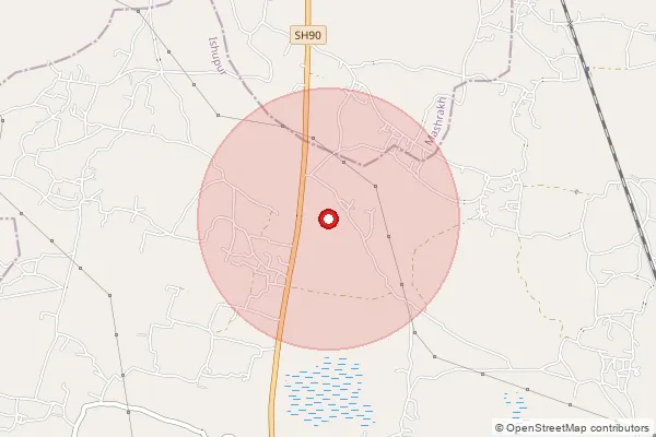 Map showing approximate area covered by Pincode 841421 — Gamahria Bo, Saran