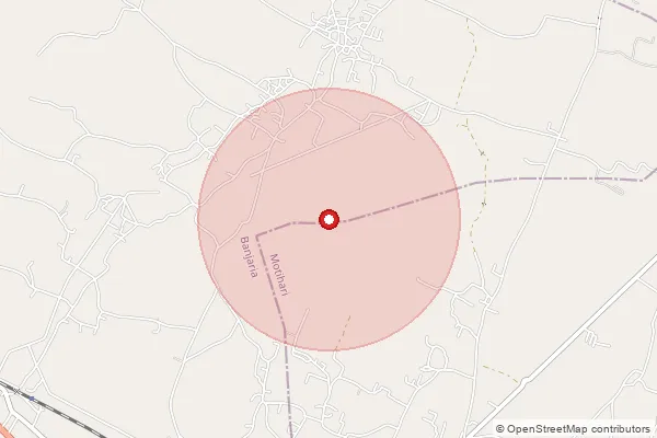 Map showing approximate area covered by Pincode 845414 — Chaita So, Purbi Champaran