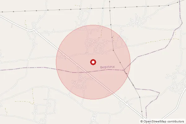 Map showing approximate area covered by Pincode 851129 — Badalpura Bo, Begusarai
