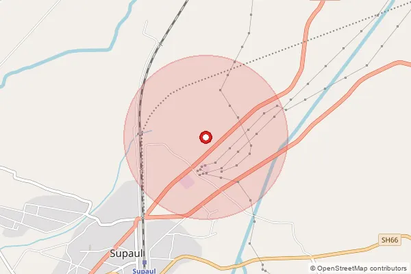 Map showing approximate area covered by Pincode 852110 — Ekma Bo, Supaul