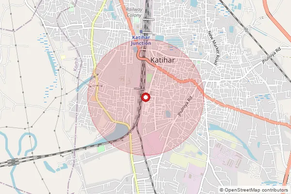 Map showing approximate area covered by Pincode 854105 — Katihar Ho, Katihar