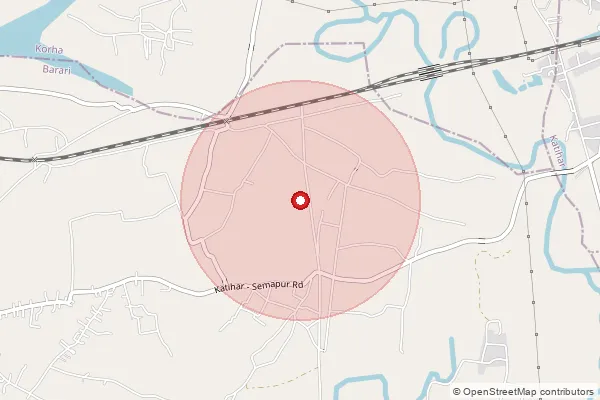 Map showing approximate area covered by Pincode 854108 — Sisiya Bo, Katihar