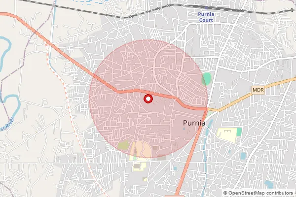 Map showing approximate area covered by Pincode 855115 — Dohar B.O., Na